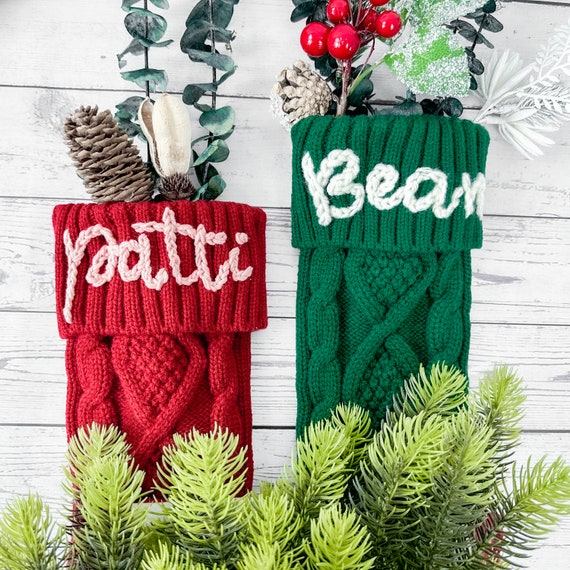 Personalized Embroidered Christmas Stocking,Knitted Christmas Stockings,Personalized Family Christmas Stockings,Holiday Stockings