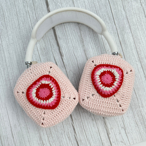 Crochet Airpods Max Headphone Covers | Crochet Pink AirPods Max Case |Hearts Design|AirPod Max Cover | Handmade| Gifts For Her