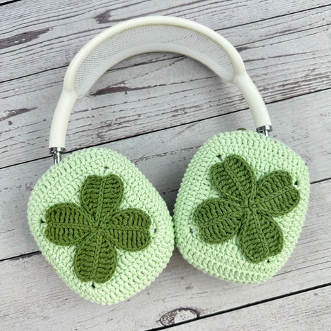 Four Leaf Clover Crochet Airpods Max Headphone Cover | Crochet AirPods Max Case | AirPod Max Case | Handmade | Gift for Her