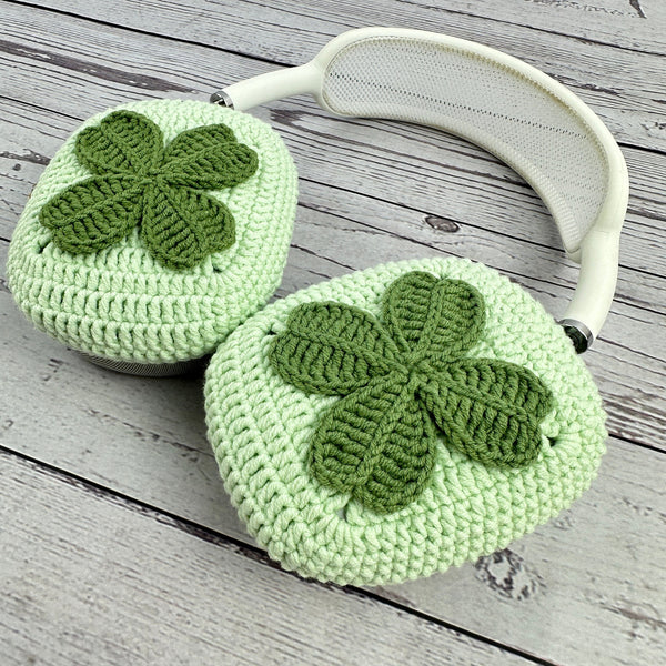 Four Leaf Clover Crochet Airpods Max Headphone Cover | Crochet AirPods Max Case | AirPod Max Case | Handmade | Gift for Her