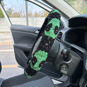 Alien Head crochet car steering wheel cover,Steering wheel cover,Cute Steering Wheel Cover,Car interior Accessories decorations,New car gift