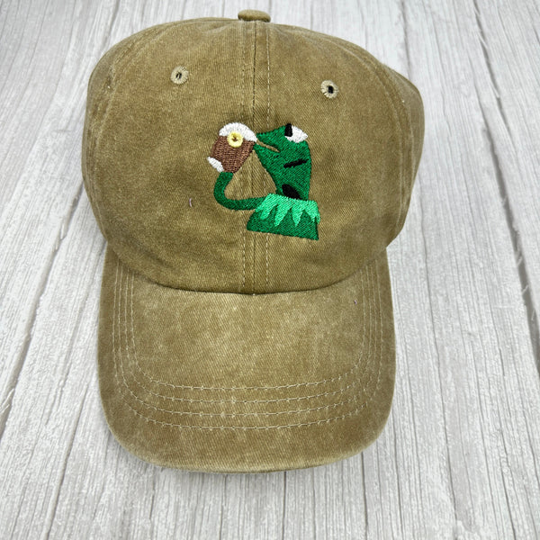 Kermit The Frog Embroidered Baseball Cap,Baseball Cap with Embroidered,Spring Break Cap,Unisex Classic Dad Trucker Hat,Gifts