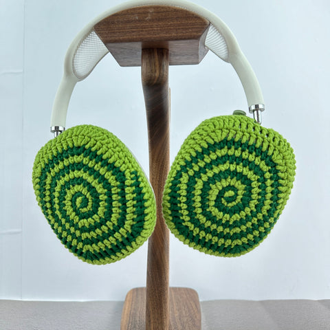 Green Spiral | Airpods Max Headphone Covers | Crochet AirPods Max Case |Spiral Design|AirPod Max Cover | Handmade |Sony XM5 Cover