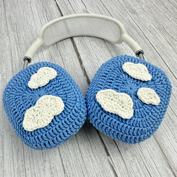 Blue Cloud Airpods Max Headphone Cover | Crochet Blue AirPods Max Case | Cloud Design | AirPod Max Case | Handmade | Gift for Her