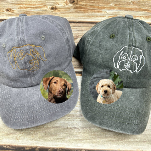 Custom Embroidered Pet Hat, Custom Embroidered Pet Cat Hat, Personalized Baseball Cap, Using Your Pet Dog Photo,Mother's day gift