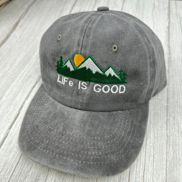 Life is Good Embroidered Baseball Cap,Cat hat,Daisy baseball hat, Spring Break Cap,Unisex Classic Dad Trucker Hat,Gifts