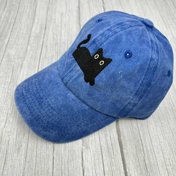 Black Cat Premium Dad Hat Embroidered Baseball Cap Cat Mom,Daisy baseball hat, Spring Break Cap,Unisex Classic Dad Trucker Hat,Gifts